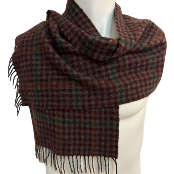 Saks Fifth Avenue Vintage Wool Plaid Scarf - - Picture 1 of 9